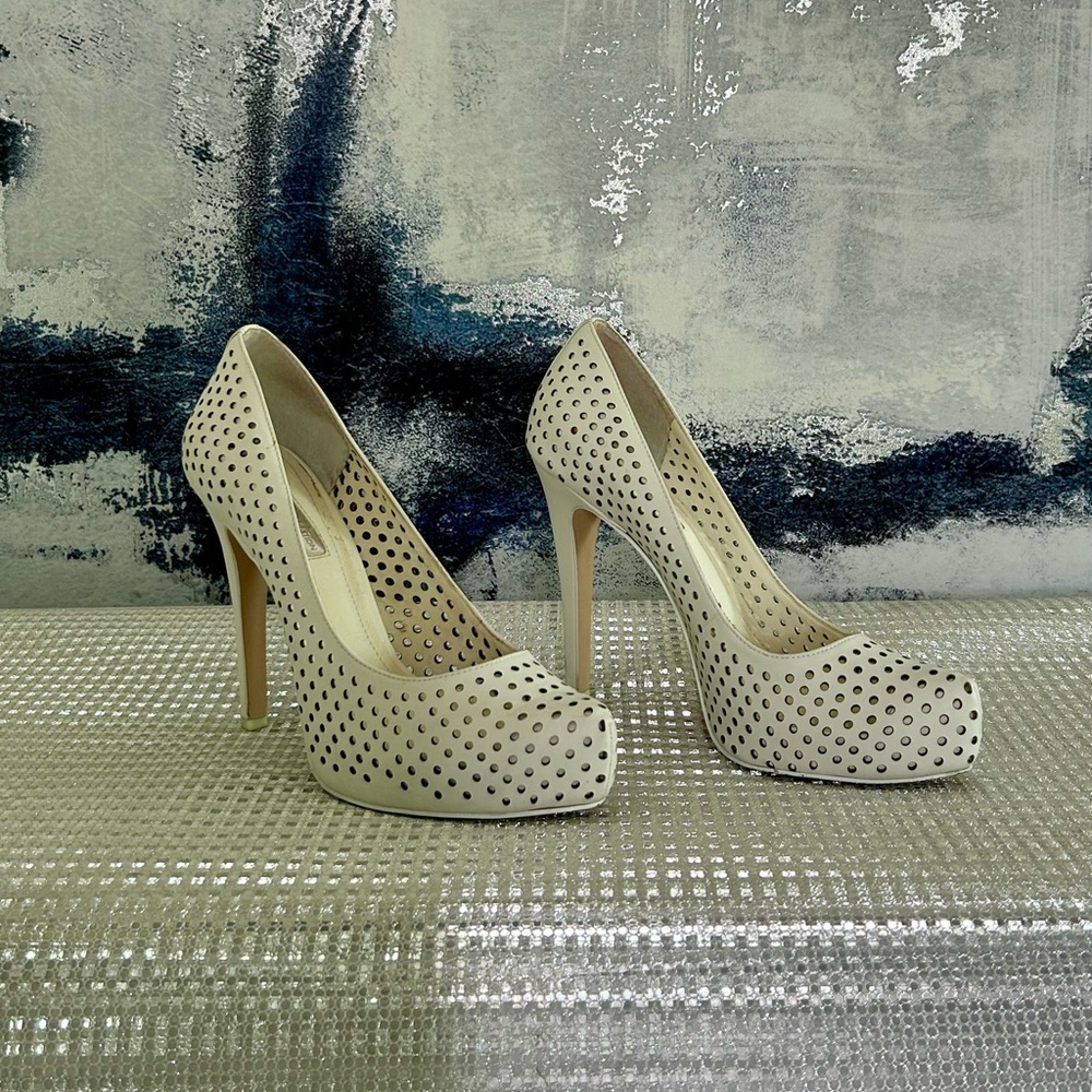 BCBGeneration Cream Peep Toe Heels